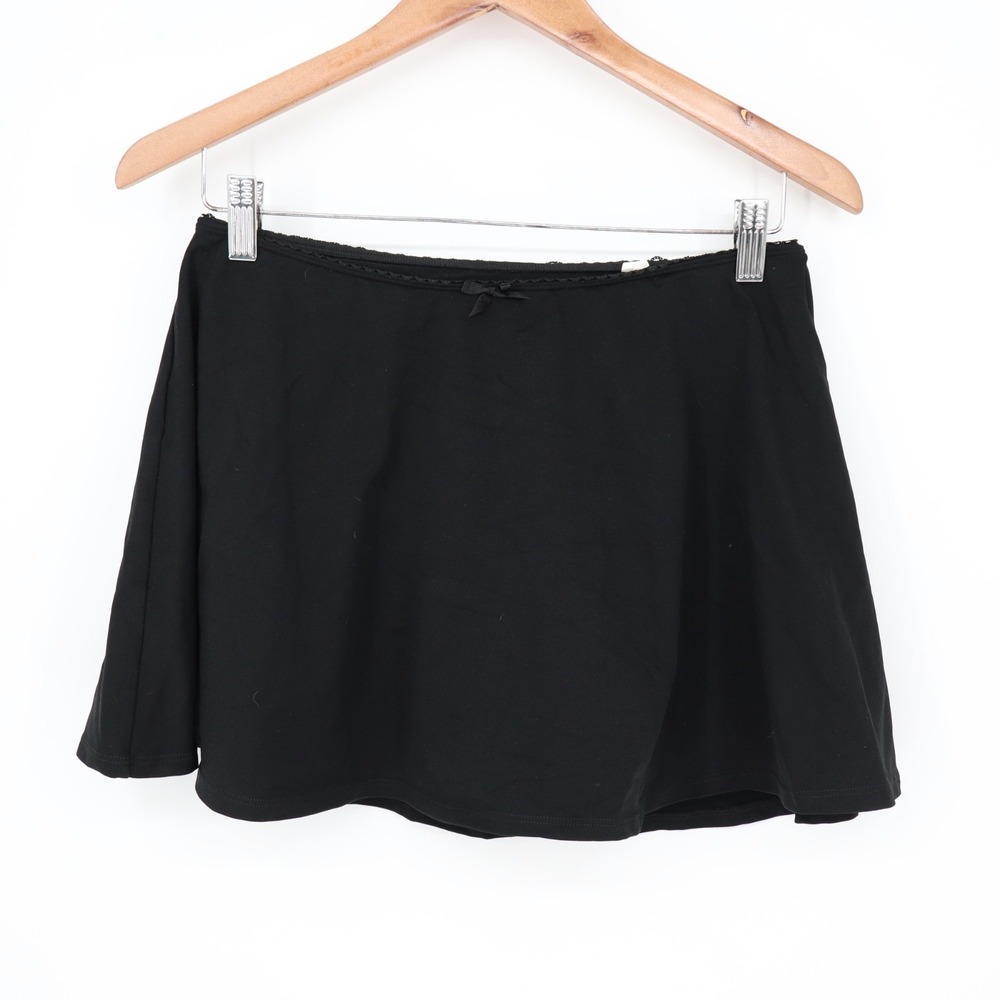 Wild Fable Seamless Mini Skort Women's Medium Black Stretch Nylon Lace Trim - Picture 2 of 7